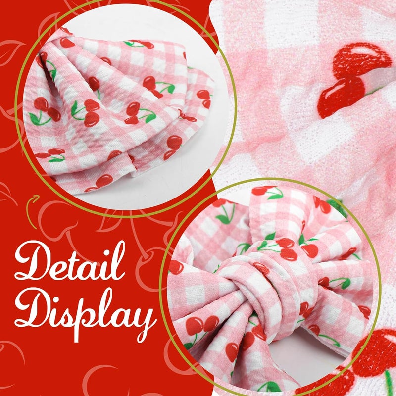 ONENINEDREAM Baby Girl Headbands 7’’ Pink Bows Cherry Baby Girls Hair Accessories Summer Outfits for Newborn Infant Toddler Clothes - Image 5